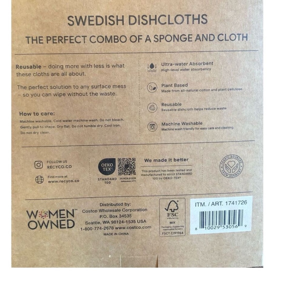 Swedish Dishcloths 12/pack - Picture 2 of 2
